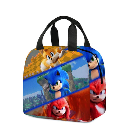 Zaino-borsa-astuccio immagini 3D  cartone animato “Sonic”, in nylon poliestere.  Spazioso e alla Moda, Perfetto per Scuola, Viaggi e Tempo Libero.