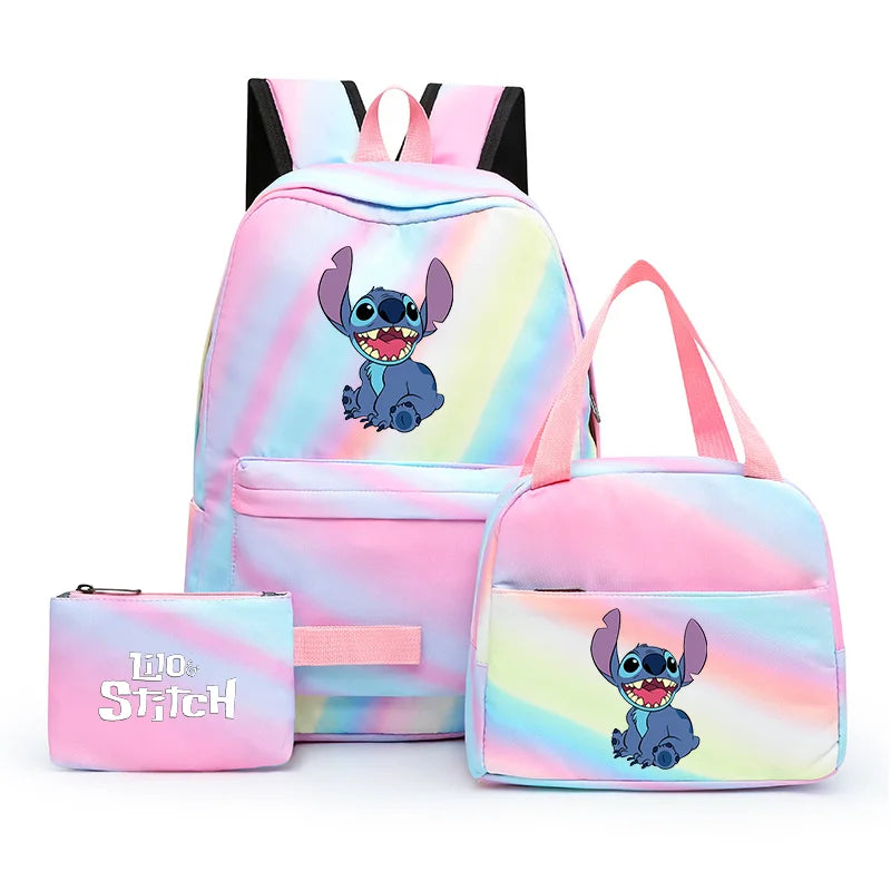 Zaino, borsetta e astuccio immagini 3D  cartoni animati, in nylon poliestere.  Spazioso e alla Moda, Perfetto per Scuola, Viaggi e Tempo Libero.