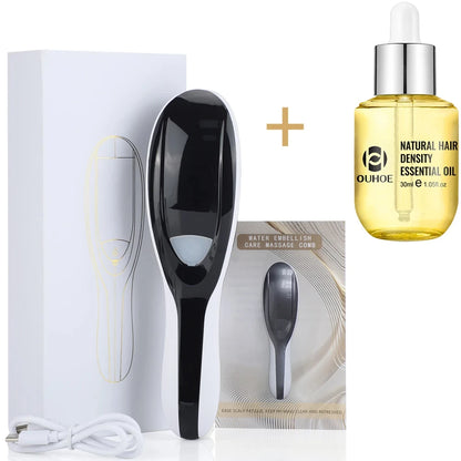 Pettine Elettrico Massaggiante per Cuoio Capelluto e Capelli - Serbatoio Integrato per Olio Crescita e Cura.