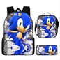 Zaino-borsa-astuccio immagini 3D  cartone animato “Sonic”, in nylon poliestere.  Spazioso e alla Moda, Perfetto per Scuola, Viaggi e Tempo Libero.