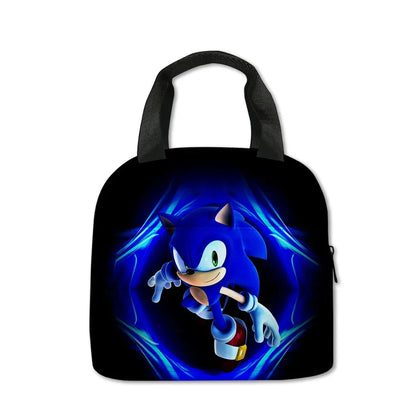 Zaino-borsa-astuccio immagini 3D  cartone animato “Sonic”, in nylon poliestere.  Spazioso e alla Moda, Perfetto per Scuola, Viaggi e Tempo Libero.