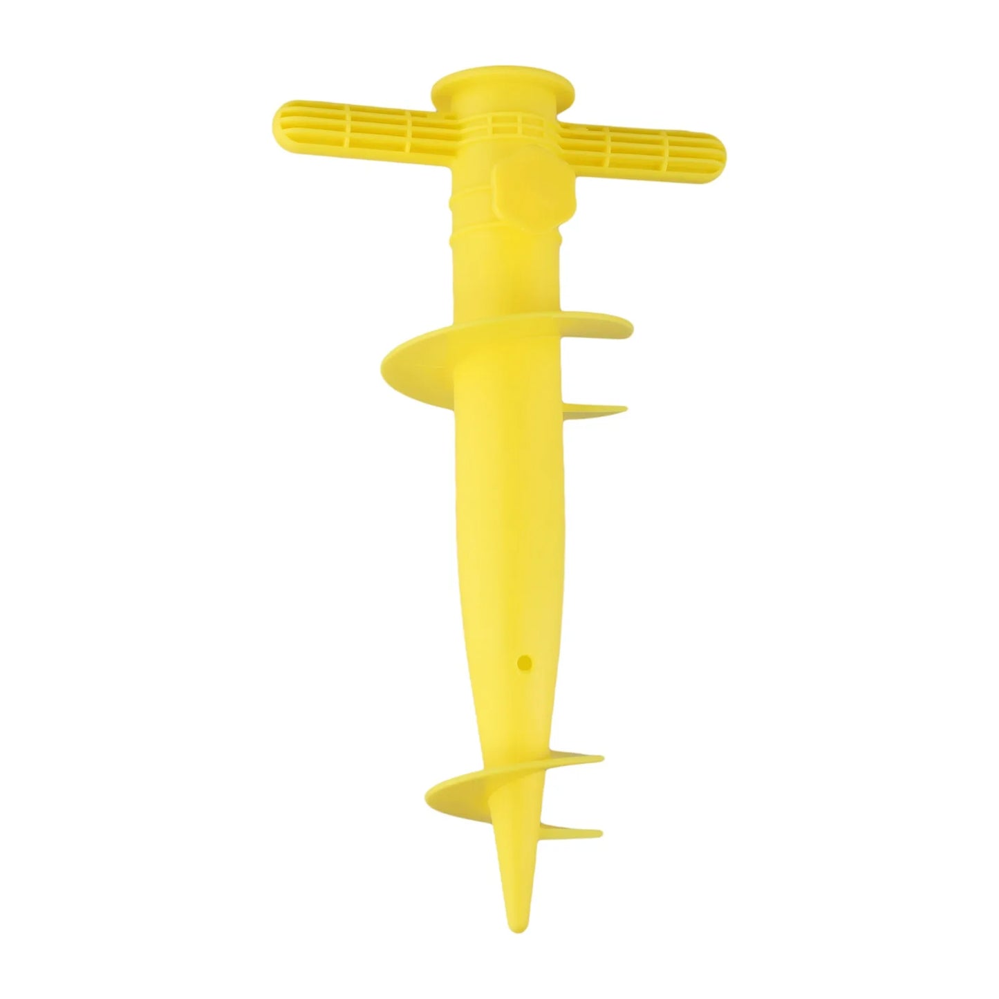 Picchetto/ base in plastica per ombrellone. Picchetto a vite per forare il terreno e fissare l’ombrellone.