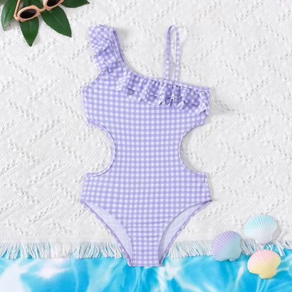 Costume Da Bagno “Intero” da Bambina. “Monochini” con Design Moderno, Comodo, Traspirante.