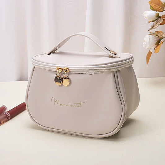 🧳 Beauty Case da Viaggio in Pelle PU – Grande Capacità, Impermeabile e Multifunzione.