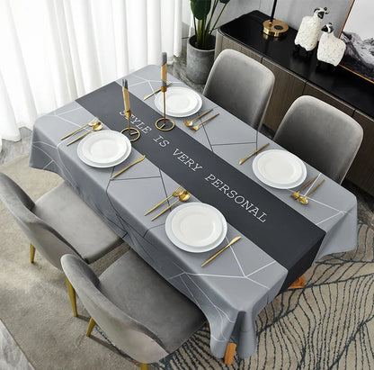 Tovaglia rettangolare in pvc con stampa in 3D per tavolo, impermeabile colore a scelta.