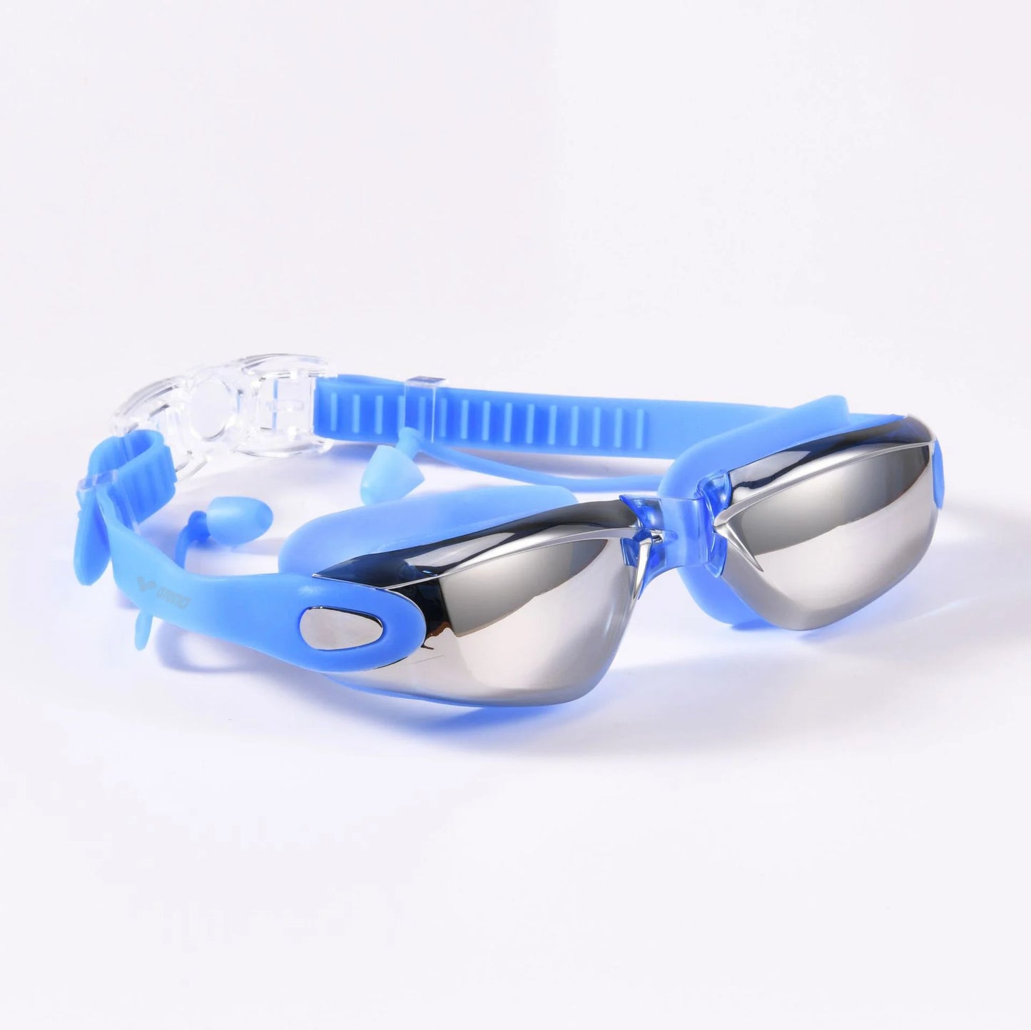 Occhialini da nuoto professionali con tappi per le orecchie, a prova di perdite, anti-appannamento, regolabili, con protezione UV.