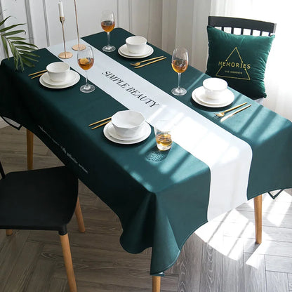 Tovaglia rettangolare in pvc con stampa in 3D per tavolo, impermeabile colore a scelta.