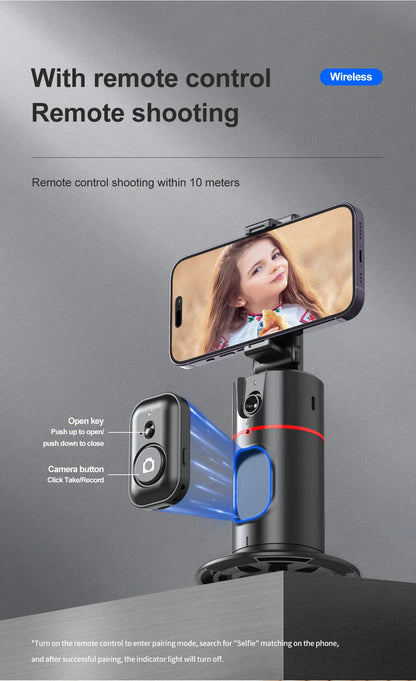 Nuovo stabilizzatore cardanico integrato con rotazione a 360 gradi, con telecomando per fotografia con movimento, rilevamento del viso.