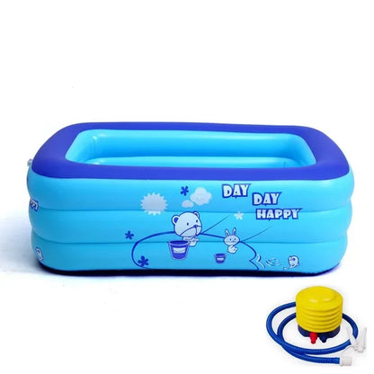 Piscina gonfiabile quadrata in Pvc per bambini. In 4 dimensioni, con pompa di gonfiaggio compresa nella confezione.