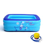 Piscina gonfiabile quadrata in Pvc per bambini. In 4 dimensioni, con pompa di gonfiaggio compresa nella confezione.