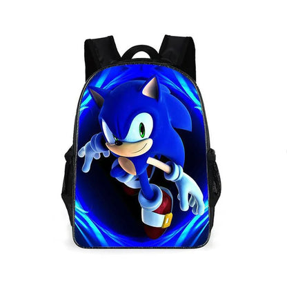 Zaino-borsa-astuccio immagini 3D  cartone animato “Sonic”, in nylon poliestere.  Spazioso e alla Moda, Perfetto per Scuola, Viaggi e Tempo Libero.