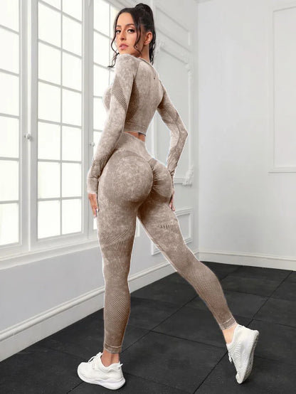 Tuta vita alta con top. Set 2 pezzi sportivo/casual da donna, colori a scelta, misura dalla S alla L.