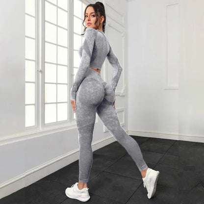 Tuta vita alta con top. Set 2 pezzi sportivo/casual da donna, colori a scelta, misura dalla S alla L.
