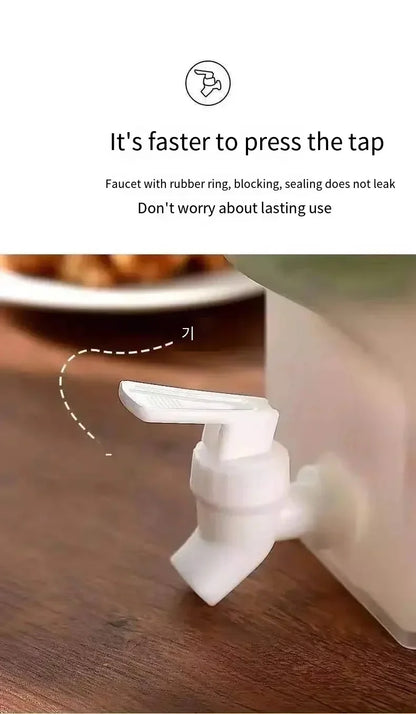Brocca per acqua fredda di grande capacità, 3,5L.  Distributore di bevande ghiacciate con rubinetto per frigorifero.