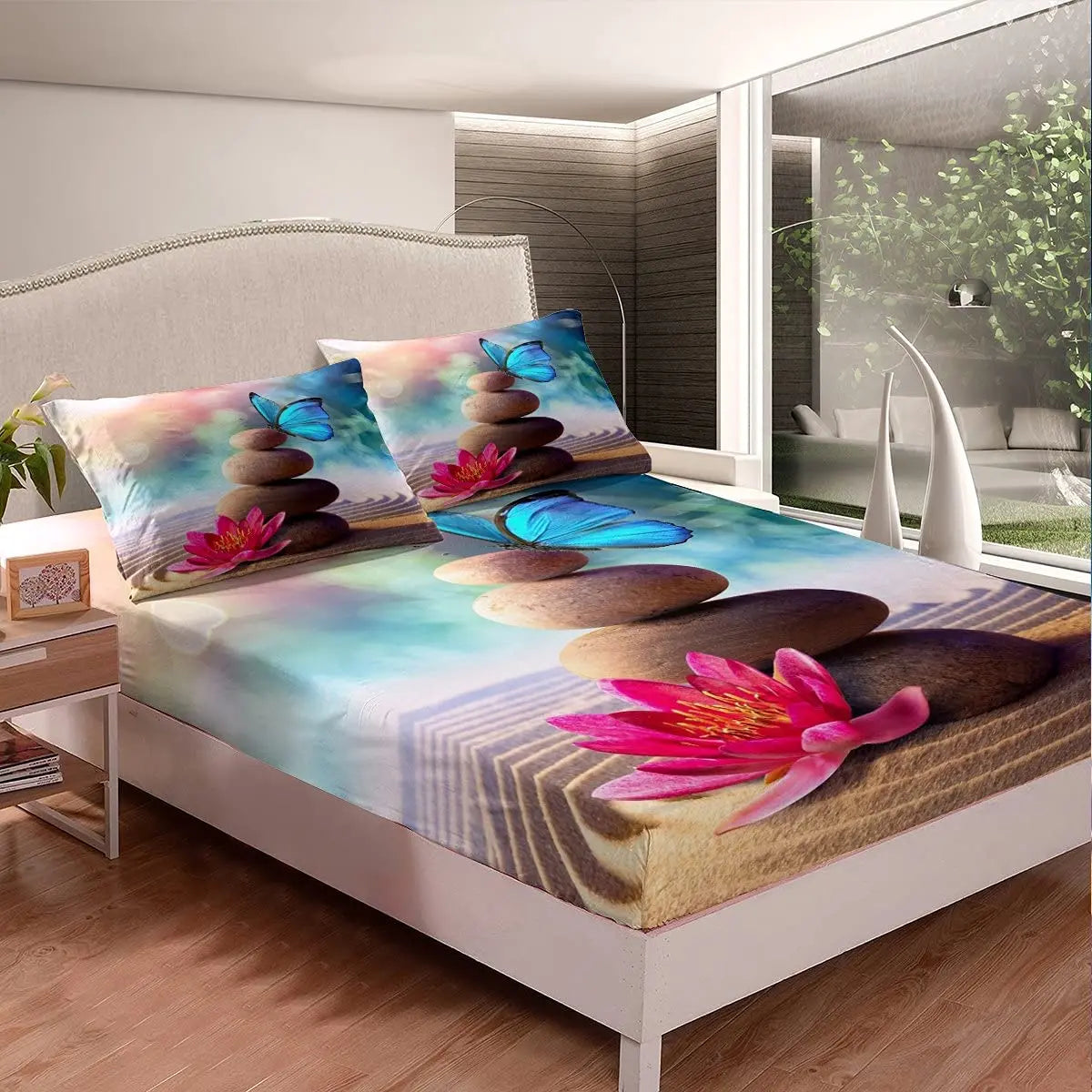 Set lenzuola e federe con angoli in morbida flanella, stampa 3D vari colori e motivi.