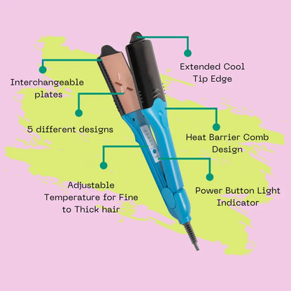 Piastra per capelli professionale 5 in 1.  Piastra per capelli  per uso domestico con formine per scolpire i capelli.