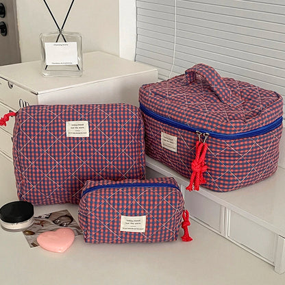 🧳 Beauty-Case Organizer da Viaggio – 3 Misure in Cotone e Nylon | Eleganza, Praticità e Capacità.