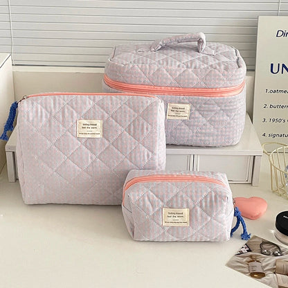 🧳 Beauty-Case Organizer da Viaggio – 3 Misure in Cotone e Nylon | Eleganza, Praticità e Capacità.