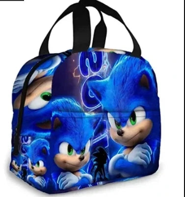 Zaino-borsa-astuccio immagini 3D  cartone animato “Sonic”, in nylon poliestere.  Spazioso e alla Moda, Perfetto per Scuola, Viaggi e Tempo Libero.