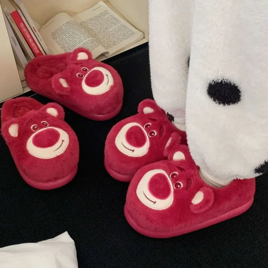 Pantofola unisex invernale. Simpatiche pantofole a forma di orsetto, morbide, calde, antiscivolo.