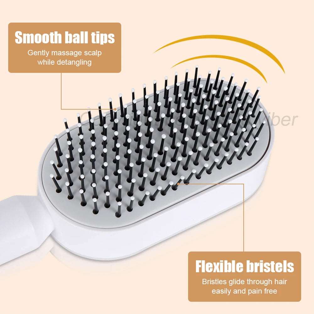 Spazzola per capelli districante, autopulente per massaggio con cuscino d'aria per massaggio del cuoio capelluto. Strumenti per lo styling