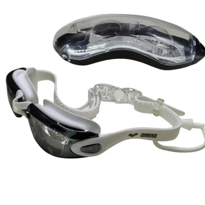 Occhialini da nuoto professionali con tappi per le orecchie, a prova di perdite, anti-appannamento, regolabili, con protezione UV.