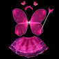 Abito fata con le ali 5/8 anni. Set 4 pezzi per carnevale, cosplay, feste. Colore  a scelta.