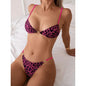 Costume bichini set 2 pezzi da donna. Regolazione a laccio, colori vivi, tinta leopardata.