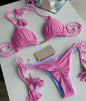 Costume da bagno da donna. Set 2 Pezzi a triangolo, chiusura a lacci regolabile, asciugatura rapida, non si restringe.