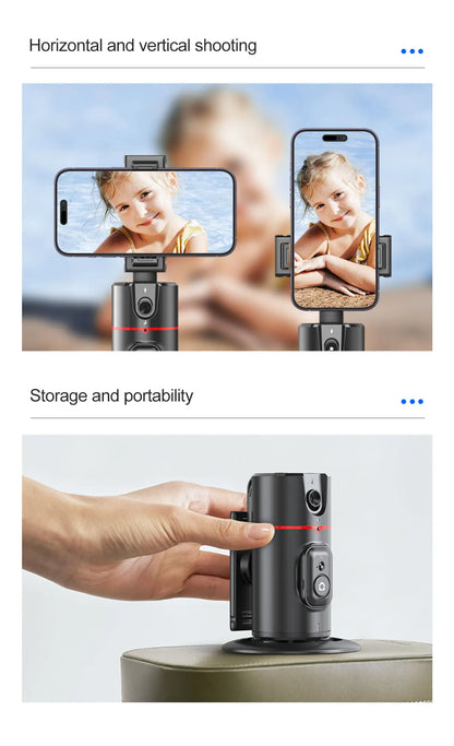 Nuovo stabilizzatore cardanico integrato con rotazione a 360 gradi, con telecomando per fotografia con movimento, rilevamento del viso.
