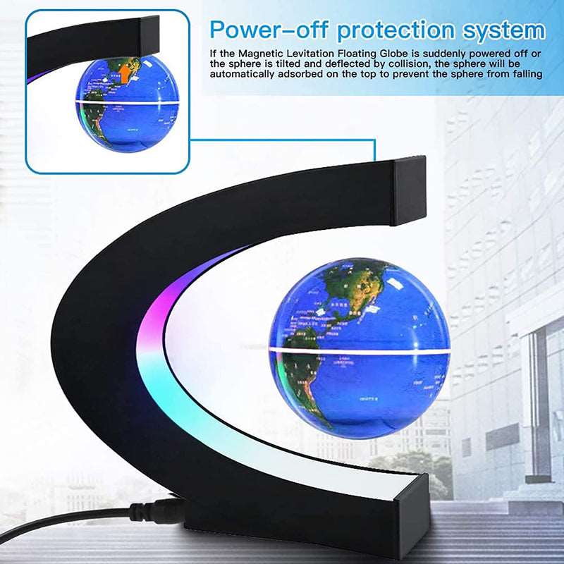 Globo galleggiante a levitazione magnetica LED Mappa del mondo con luce led.
