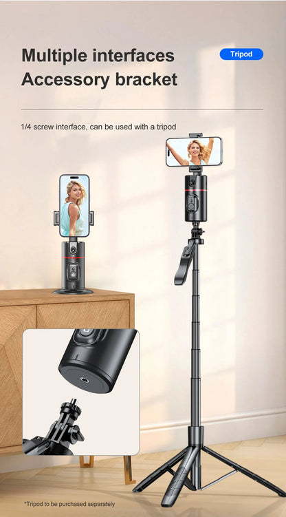 Nuovo stabilizzatore cardanico integrato con rotazione a 360 gradi, con telecomando per fotografia con movimento, rilevamento del viso.