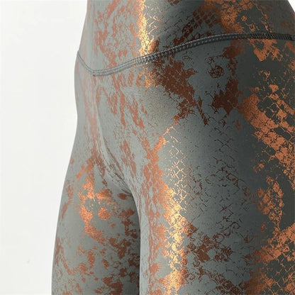 Pantaloni leggins elasticizzati, casual a vita alta da donna, stampa fantasia.