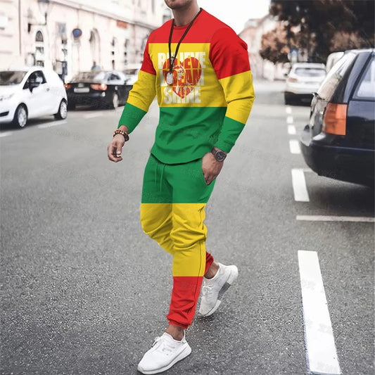 Tuta sportiva primaverile, completo maglia e pantaloni stampa con stampa, colori e immagini a scelta.