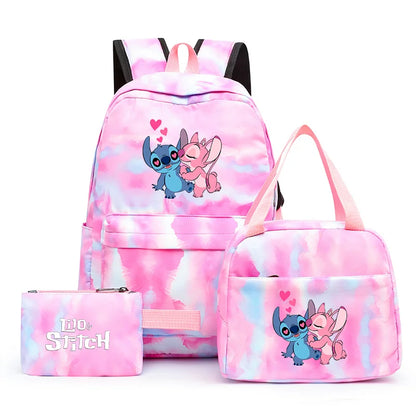 Zaino, borsetta e astuccio immagini 3D  cartoni animati, in nylon poliestere.  Spazioso e alla Moda, Perfetto per Scuola, Viaggi e Tempo Libero.