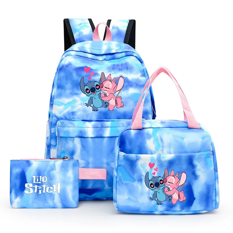 Zaino, borsetta e astuccio immagini 3D  cartoni animati, in nylon poliestere.  Spazioso e alla Moda, Perfetto per Scuola, Viaggi e Tempo Libero.