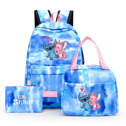 Zaino, borsetta e astuccio immagini 3D  cartoni animati, in nylon poliestere.  Spazioso e alla Moda, Perfetto per Scuola, Viaggi e Tempo Libero.