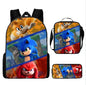 Zaino-borsa-astuccio immagini 3D  cartone animato “Sonic”, in nylon poliestere.  Spazioso e alla Moda, Perfetto per Scuola, Viaggi e Tempo Libero.