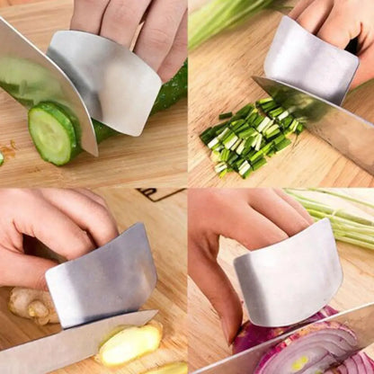 Protezione per le dita in acciaio inossidabile. Proteggi le dita mentre affetti con il coltello in cucina.