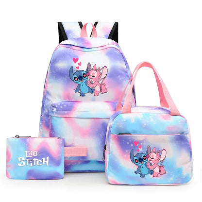 Zaino, borsetta e astuccio immagini 3D  cartoni animati, in nylon poliestere.  Spazioso e alla Moda, Perfetto per Scuola, Viaggi e Tempo Libero.