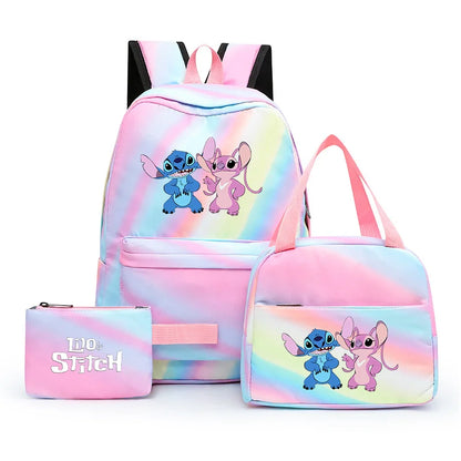 Zaino, borsetta e astuccio immagini 3D  cartoni animati, in nylon poliestere.  Spazioso e alla Moda, Perfetto per Scuola, Viaggi e Tempo Libero.
