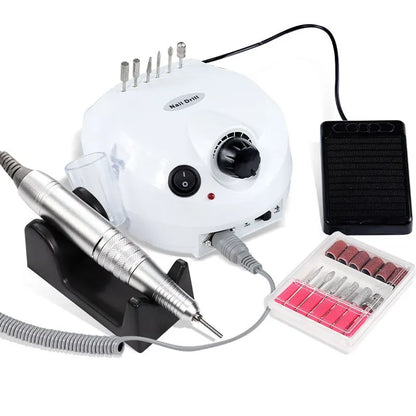 Trapano/smerigliatore elettrico per unghie. Potente motore da 35000 giri/min, a basso rumore. Kit completo di frese per unghie professionali per manicure e pedicure.