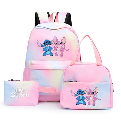 Zaino, borsetta e astuccio immagini 3D  cartoni animati, in nylon poliestere.  Spazioso e alla Moda, Perfetto per Scuola, Viaggi e Tempo Libero.