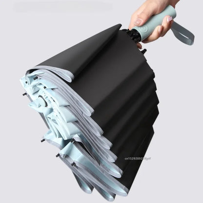Ombrello pieghevole inverso, completamente automatico con striscia riflettente.