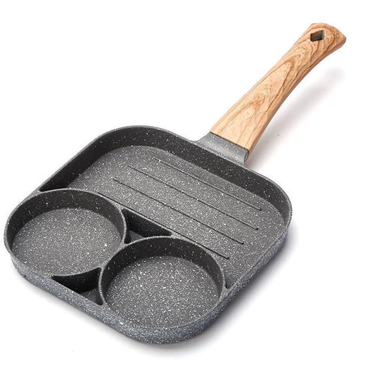 Padella 4 tazze in ceramica antiaderente. Ottima per cucinare per uova, carne.
