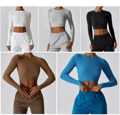 Top/T-shirt sportiva/casual, manica lunga, per donna. Misure e colori a scelta.