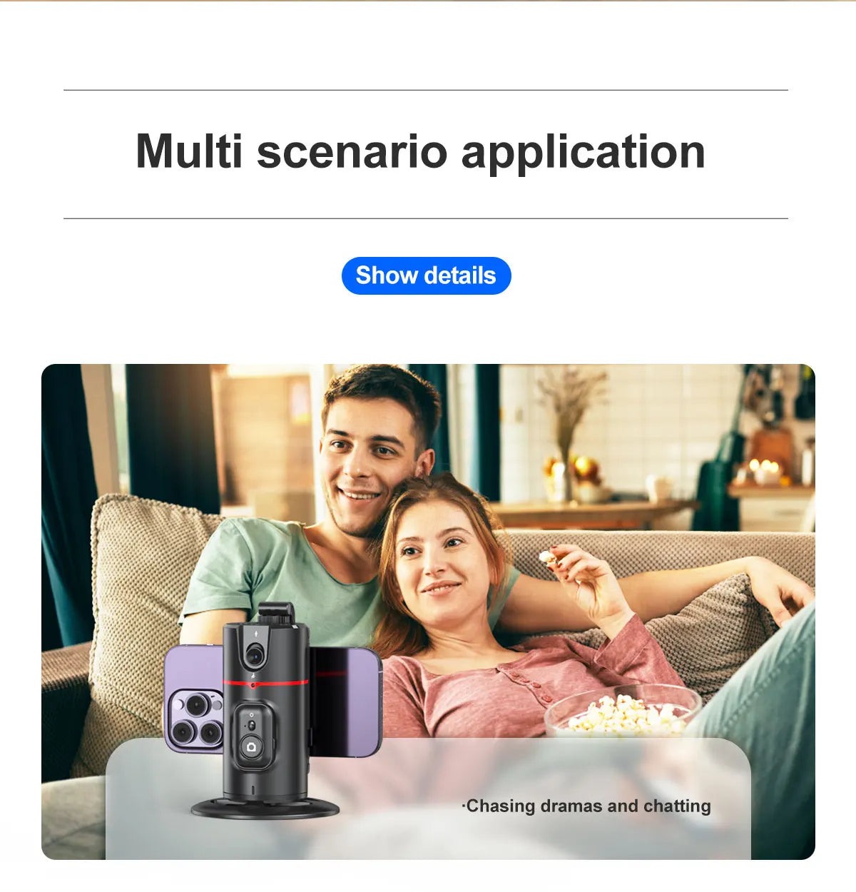 Nuovo stabilizzatore cardanico integrato con rotazione a 360 gradi, con telecomando per fotografia con movimento, rilevamento del viso.