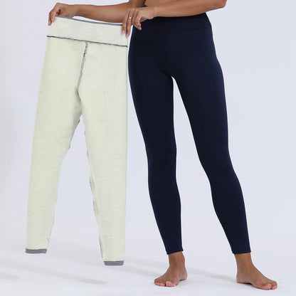 Leggins da donna invernali con imbottitura in pile. Sportivi/casual.