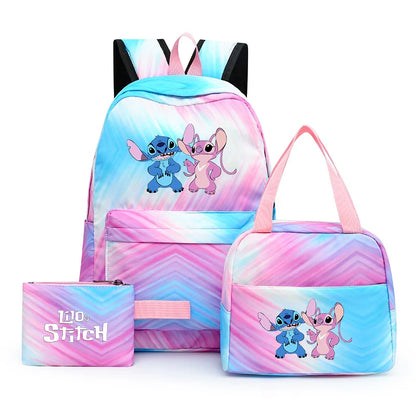 Zaino, borsetta e astuccio immagini 3D  cartoni animati, in nylon poliestere.  Spazioso e alla Moda, Perfetto per Scuola, Viaggi e Tempo Libero.