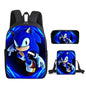 Zaino-borsa-astuccio immagini 3D  cartone animato “Sonic”, in nylon poliestere.  Spazioso e alla Moda, Perfetto per Scuola, Viaggi e Tempo Libero.